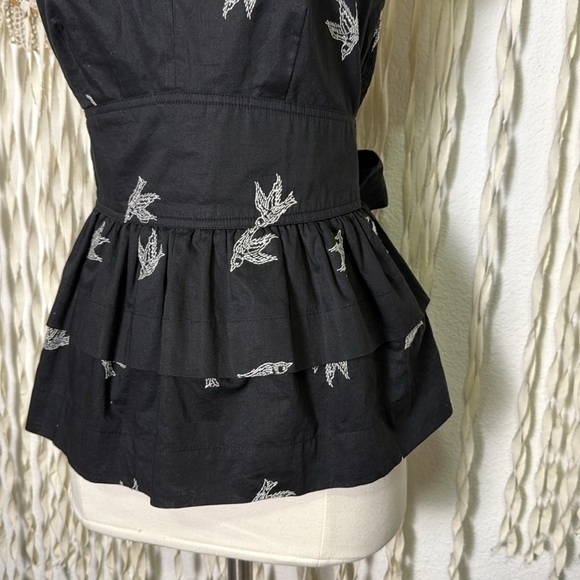 Anthropologie | Girls From Savoy Sparrow Embroidered Halter Top Blouse Size 6 - Picture 2 of 10